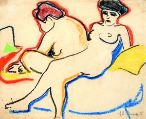 Kirchner, Due nudi sul letto, 1907-1908, Kunstmuseum Bern